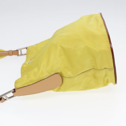 PRADA Shoulder Bag Nylon Yellow Auth 87348