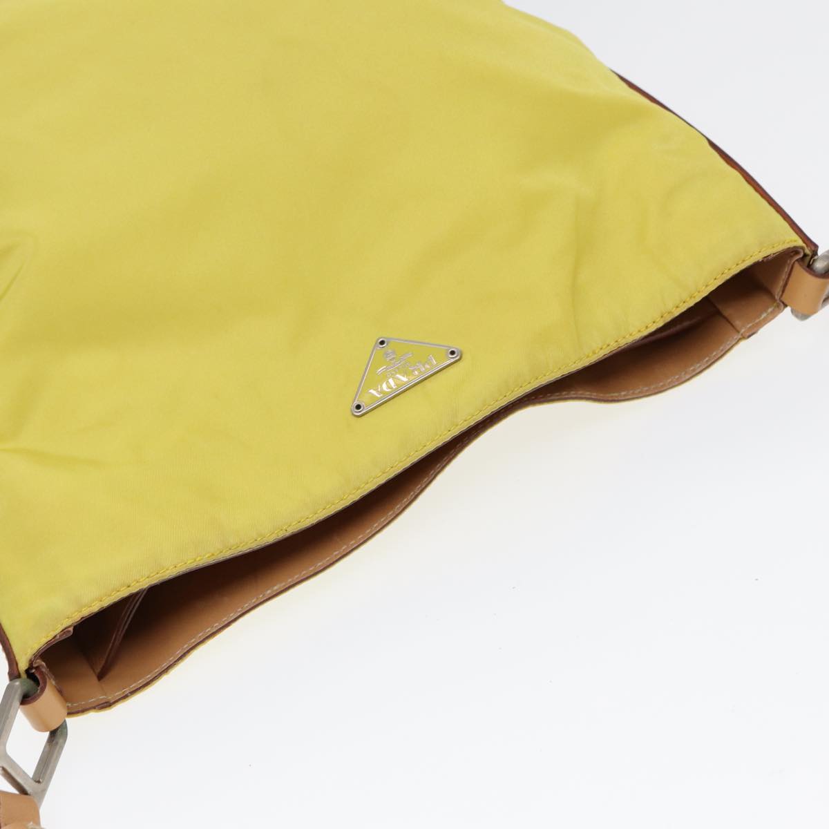 PRADA Shoulder Bag Nylon Yellow Auth 87348