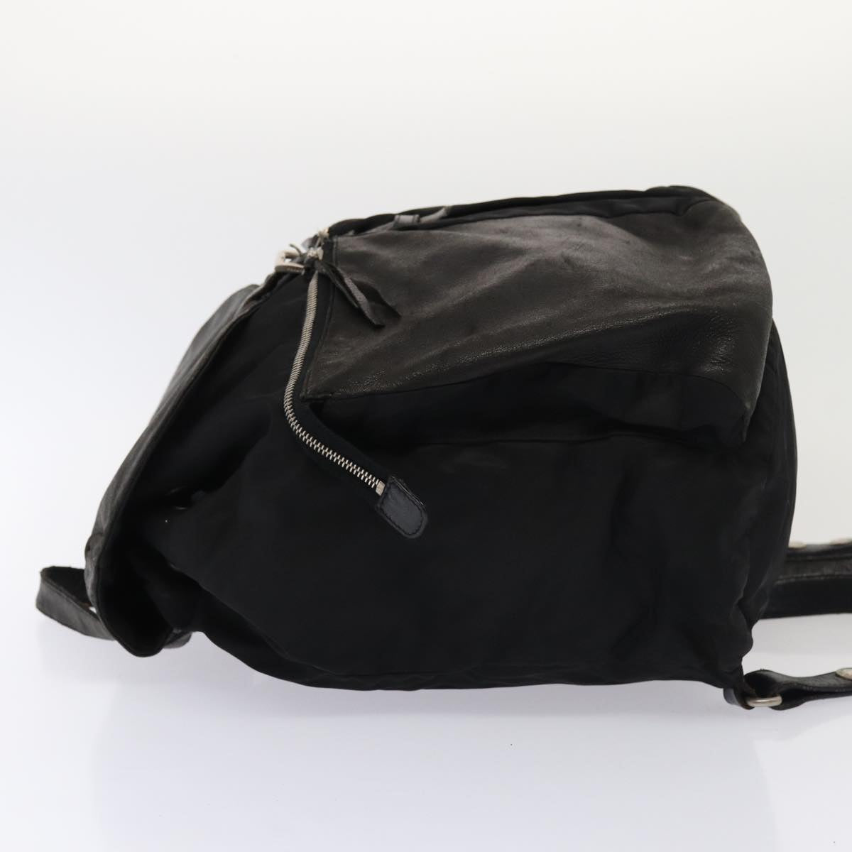 PRADA Backpack Nylon Leather Black Auth 87351