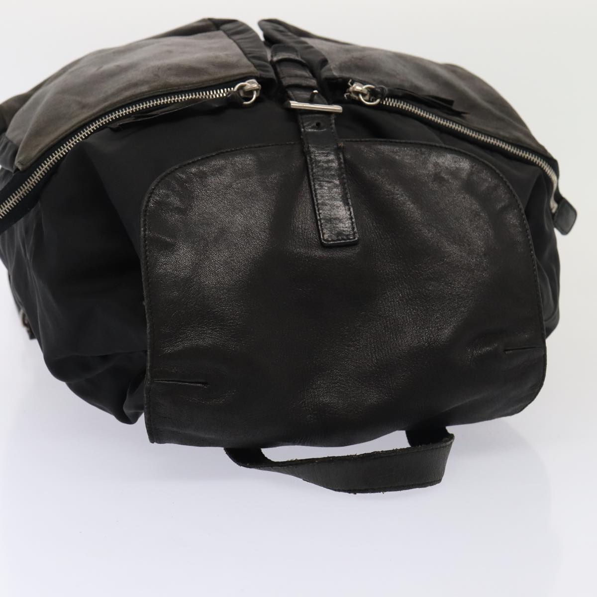 PRADA Backpack Nylon Leather Black Auth 87351