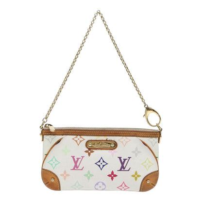 LOUIS VUITTON Multicolor Pochette Mira MM Pouch White M60096 LV Auth 87357