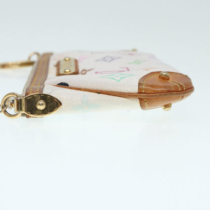 LOUIS VUITTON Multicolor Pochette Mira MM Pouch White M60096 LV Auth 87357