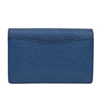 LOUIS VUITTON Epi Montaigne 23 Clutch Bag Blue M52665 LV Auth 87392