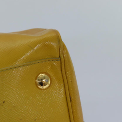 PRADA Hand Bag Safiano leather 2way Yellow Gold Auth 87430