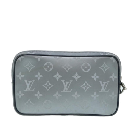 LOUIS VUITTON Monogram Satellite Alpha Clutch Bag Silver M44171 LV Auth 87443