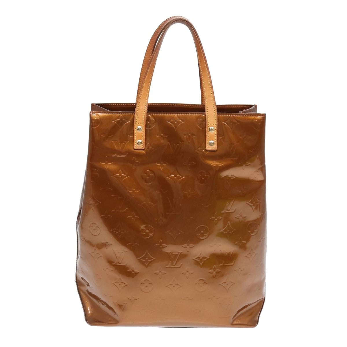 LOUIS VUITTON Monogram Vernis Reade MM Hand Bag Bronze M91143 LV Auth 87522