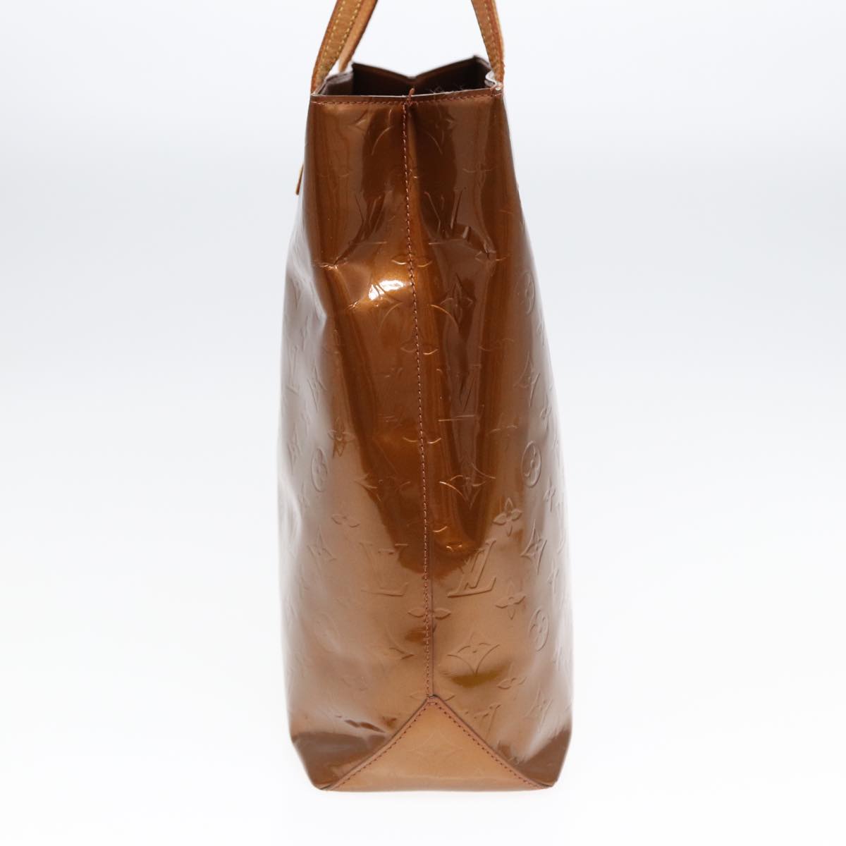 LOUIS VUITTON Monogram Vernis Reade MM Hand Bag Bronze M91143 LV Auth 87522