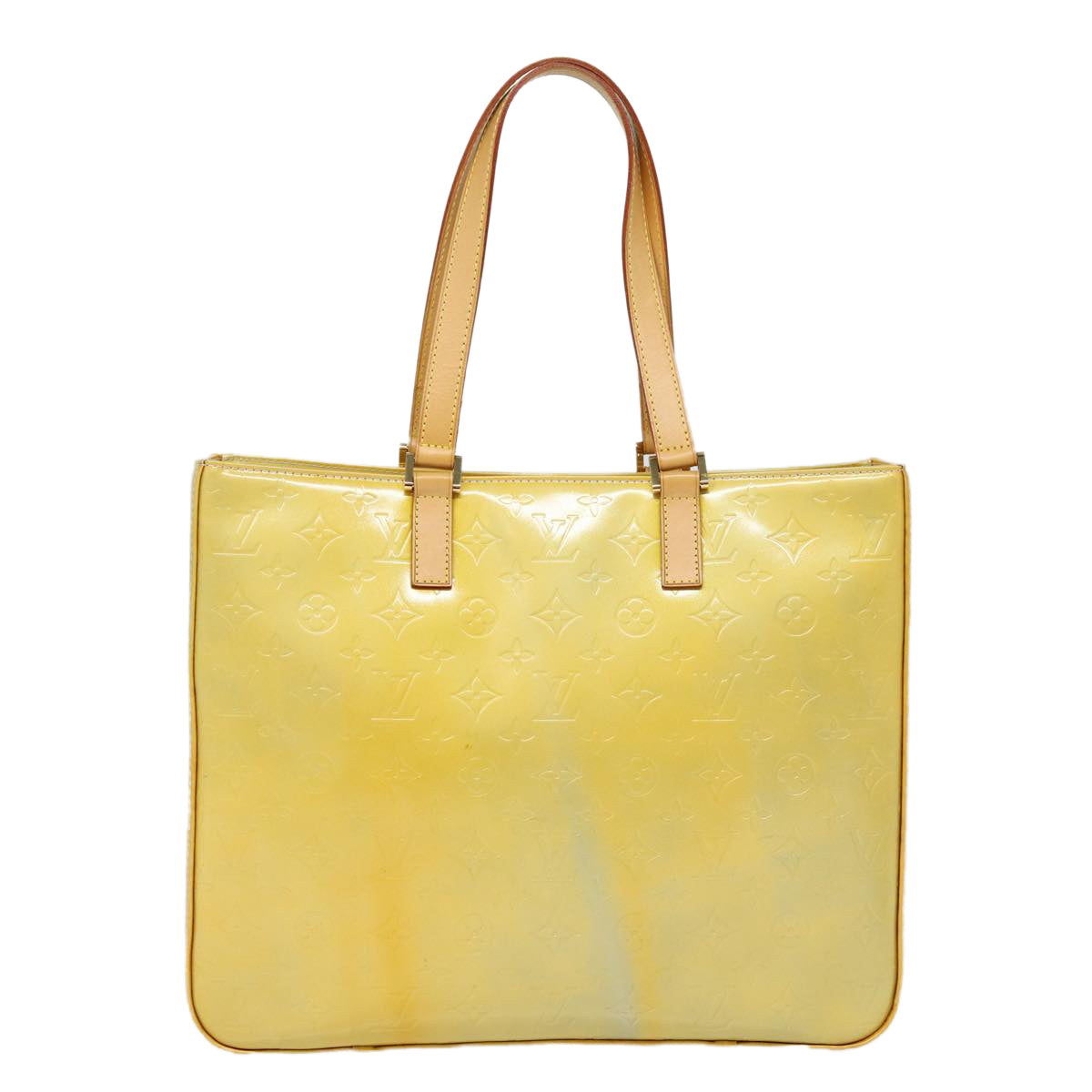 LOUIS VUITTON Monogram Vernis Columbus Tote Bag Gris M91028 LV Auth 87527