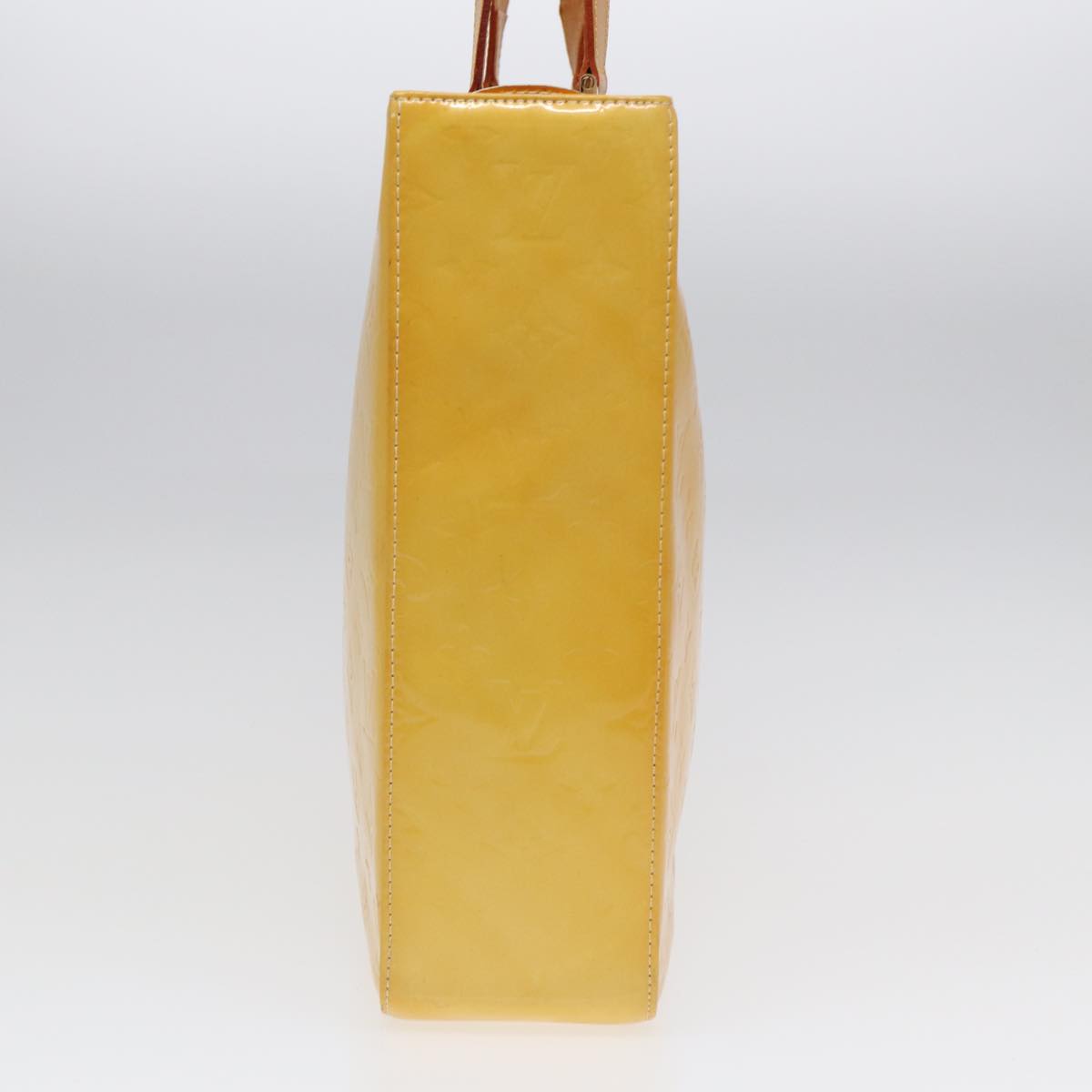 LOUIS VUITTON Monogram Vernis Columbus Tote Bag Lime Yellow M91047 LV Auth 87528