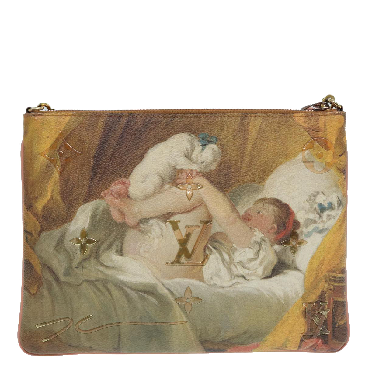 LOUIS VUITTON Masters Collection Pochette Plat Fragonard Bag M64702 Auth 87608A