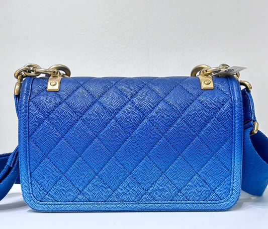 CHANEL Caviar Quilted Small Sunset On The Sea Flap Blue