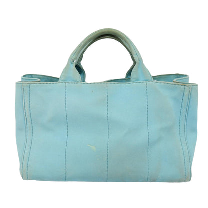 PRADA Canapa GM Hand Bag Canvas 2way Light Blue Auth 87668