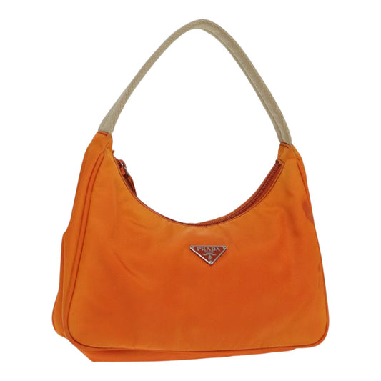 PRADA Hand Bag Nylon Orange Auth 87671