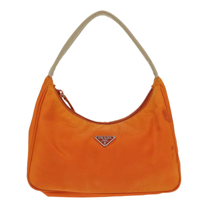 PRADA Hand Bag Nylon Orange Auth 87671