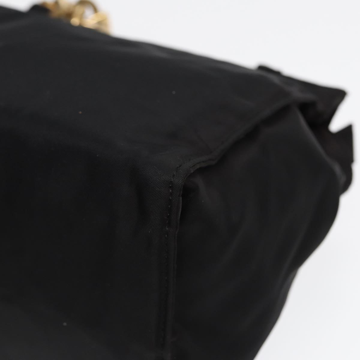 PRADA Hand Bag Nylon Black Auth 87678