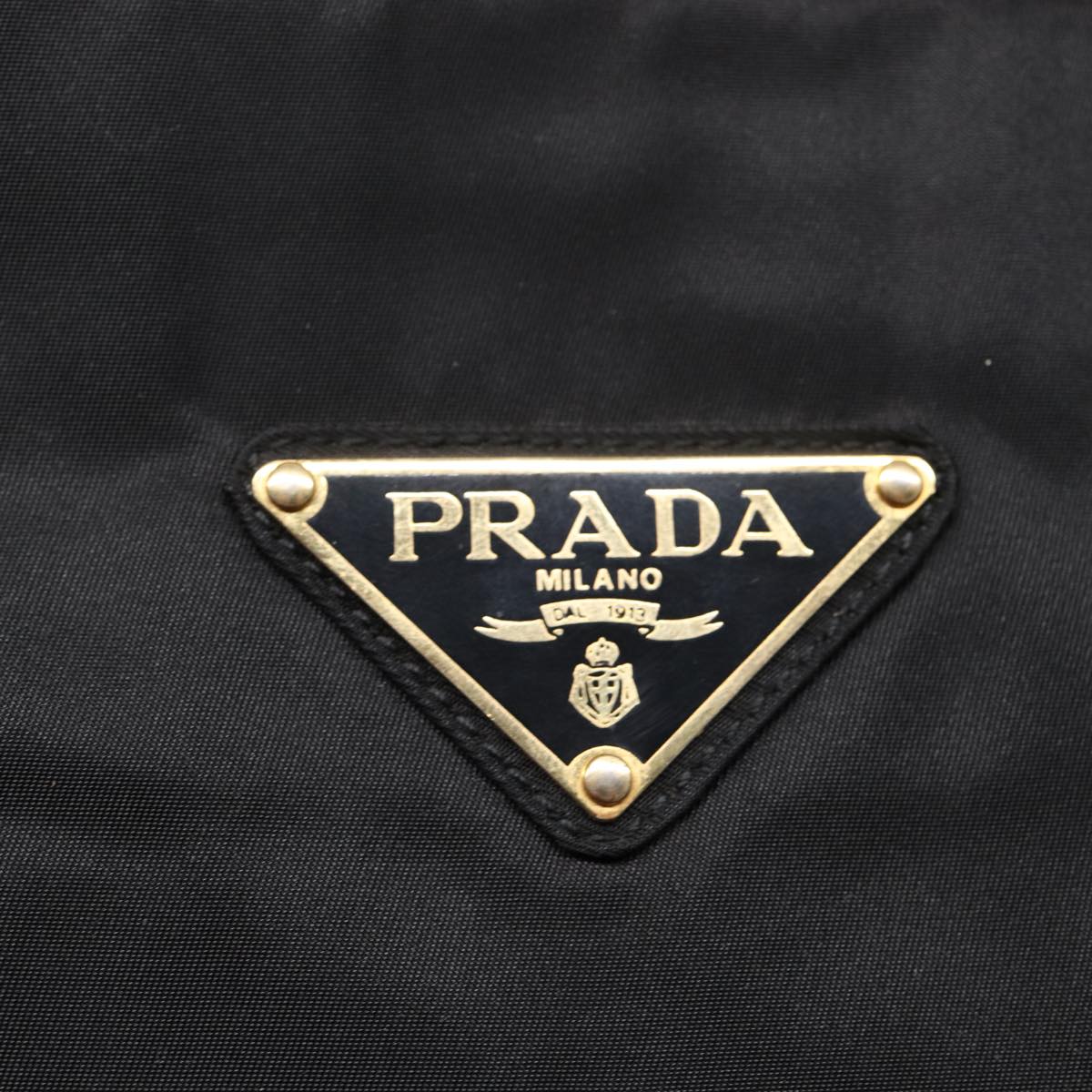 PRADA Hand Bag Nylon Black Auth 87678