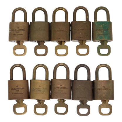 LOUIS VUITTON Padlock 10set metal Gold Tone LV Auth 87706