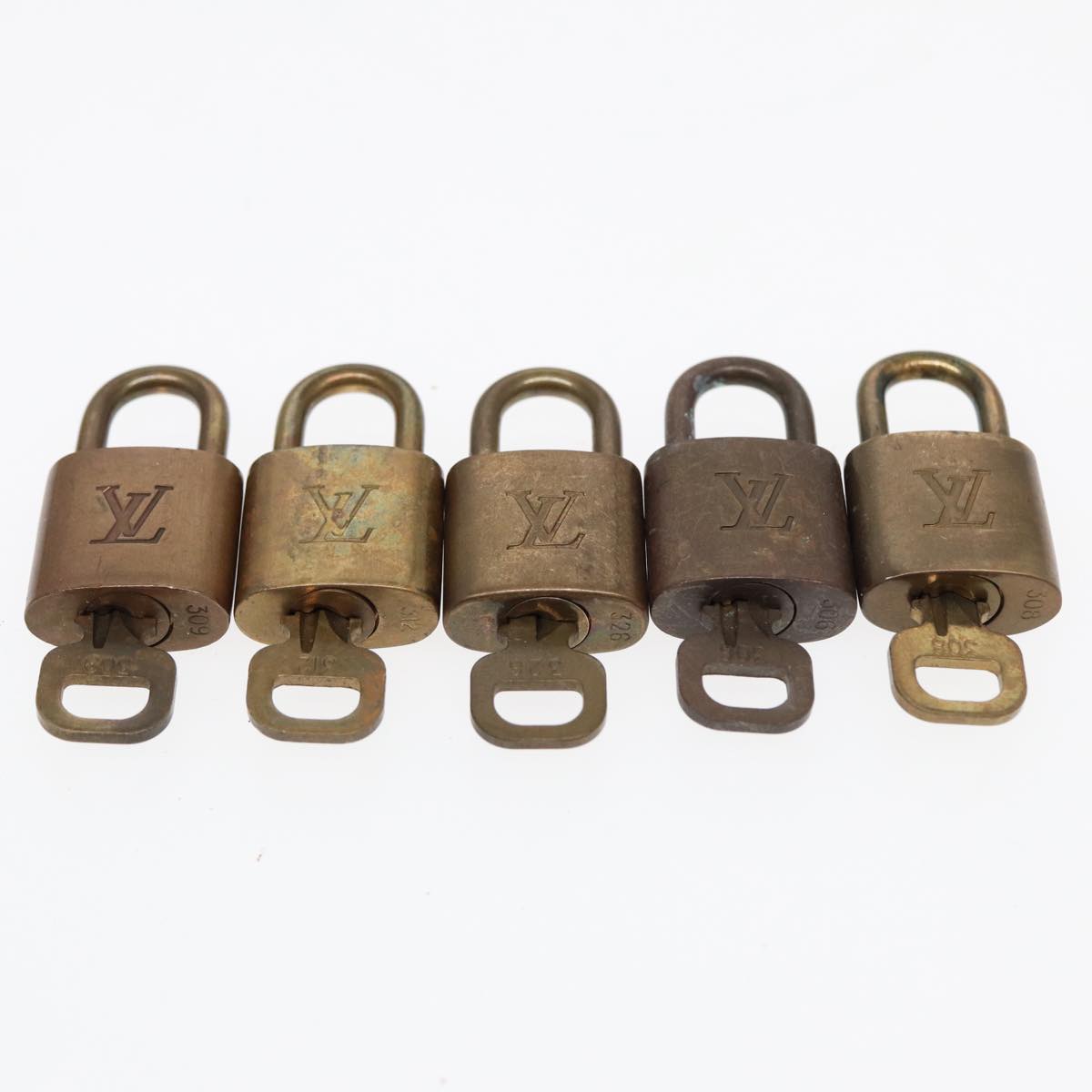 LOUIS VUITTON Padlock 10set metal Gold Tone LV Auth 87706