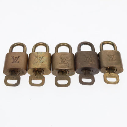 LOUIS VUITTON Padlock 10set metal Gold Tone LV Auth 87706