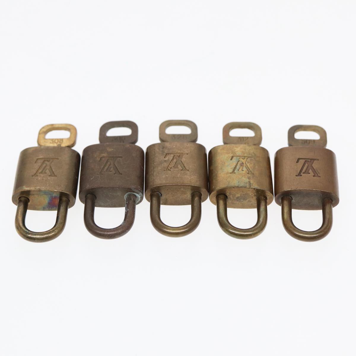 LOUIS VUITTON Padlock 10set metal Gold Tone LV Auth 87706