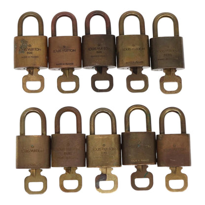 LOUIS VUITTON Padlock 10set metal Gold Tone LV Auth 87707