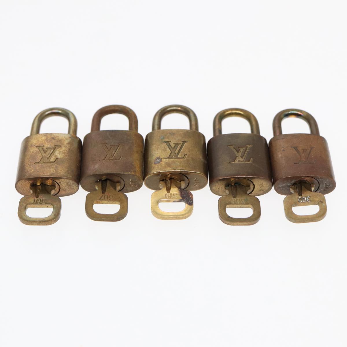 LOUIS VUITTON Padlock 10set metal Gold Tone LV Auth 87707