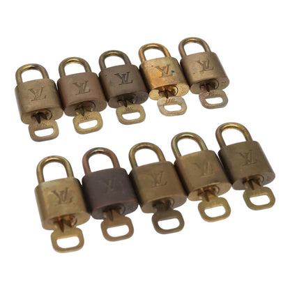 LOUIS VUITTON Padlock 10set metal Gold Tone LV Auth 87708