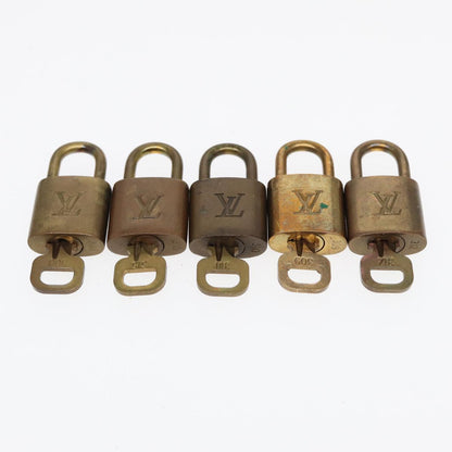 LOUIS VUITTON Padlock 10set metal Gold Tone LV Auth 87708