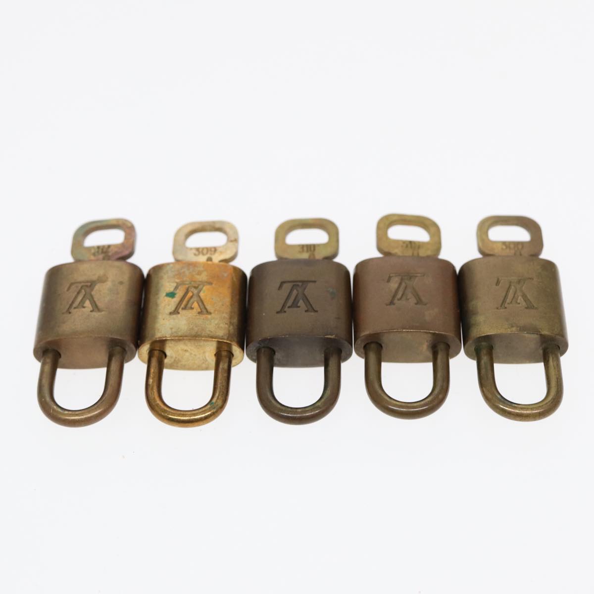 LOUIS VUITTON Padlock 10set metal Gold Tone LV Auth 87708