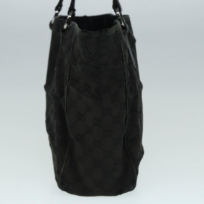 GUCCI GG Canvas Shoulder Bag Black Silver 113017 002404 Auth 87780