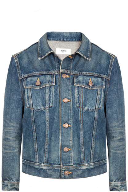 CELINE Men's Denim Logo Jacket