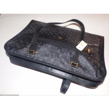 Gucci Top Handle Xl Ltd Ed Canvasleather Black Greys White Leathercoated Canvas Tote