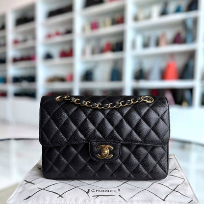 Chanel Classic Flap Small - Caviar 23CM Quilted Black Gold Hardware
