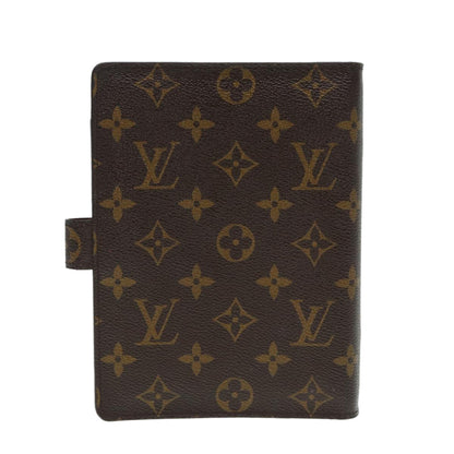 LOUIS VUITTON Monogram Agenda MM Day Planner Cover R20105 LV Auth 88033