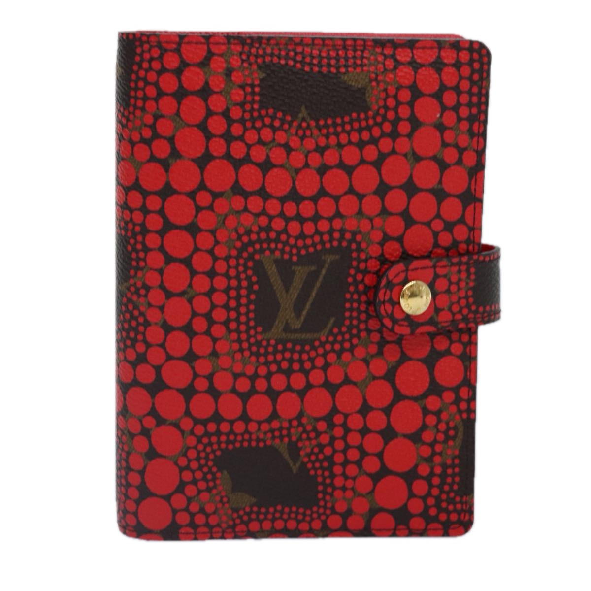 LOUIS VUITTON Yayoi Kusama Agenda PM Day Planner Cover Red R21132 LV Auth 88054