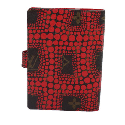 LOUIS VUITTON Yayoi Kusama Agenda PM Day Planner Cover Red R21132 LV Auth 88054