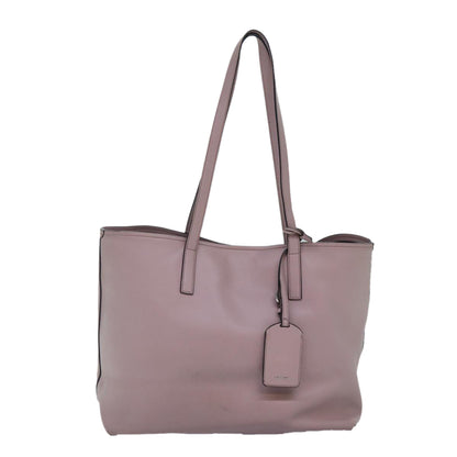 PRADA Tote Bag Leather Pink Silver Auth 88098