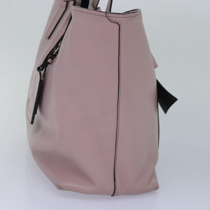 PRADA Tote Bag Leather Pink Silver Auth 88098