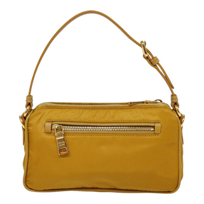 PRADA Hand Bag Nylon Yellow Gold Auth 88104