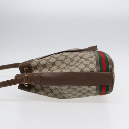 GUCCI GG Supreme Web Sherry Line Shoulder Bag Beige Gold 001 164 0933 Auth 88150