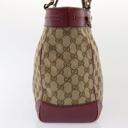 GUCCI GG Canvas Shoulder Bag Beige Gold 257061 Auth 88172