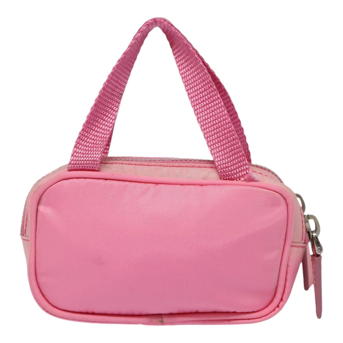 PRADA Mini Hand Bag Nylon Pink Silver Auth 88185