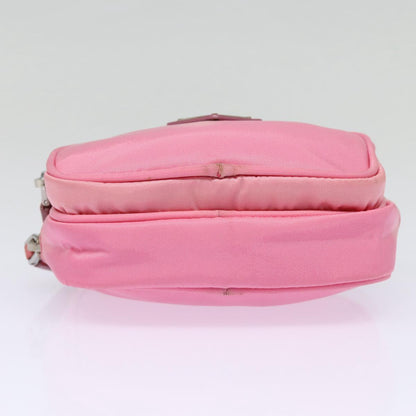 PRADA Mini Hand Bag Nylon Pink Silver Auth 88185