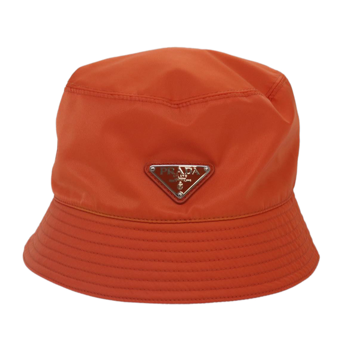 PRADA Bucket Hat Nylon L Orange Auth 88334