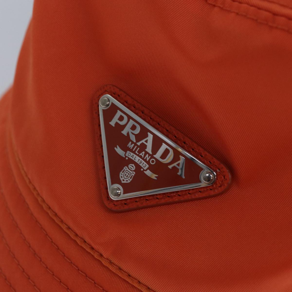 PRADA Bucket Hat Nylon L Orange Auth 88334