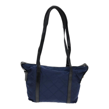 PRADA Shoulder Bag Nylon Navy Silver Auth 88342