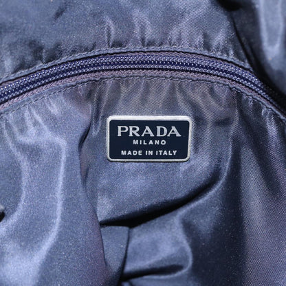 PRADA Chain Shoulder Bag Nylon Leather Black Auth 88345