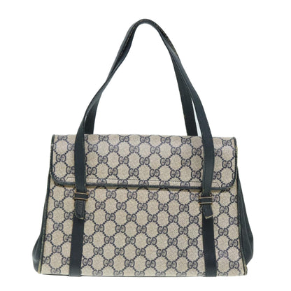 GUCCI GG Supreme Hand Bag PVC Leather Navy Gold 000 46 4857 Auth 88415