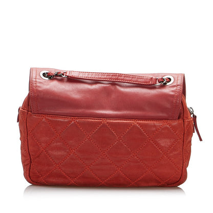 Chanel Cocomark Chain houlder Bag Red Leather Lady Chanel