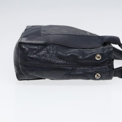 Balenciaga Navy Cabas XS Hand Bag Leather 2way Navy Silver 390346 Auth 88514